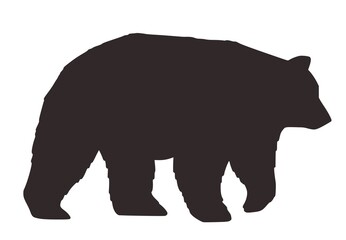 Obraz na płótnie Canvas Bear silhouette of animal. Nature wild forest life. Vector element for camping outdoor aventures