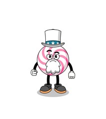 Illustration of lollipop spiral cartoon with i want you gesture