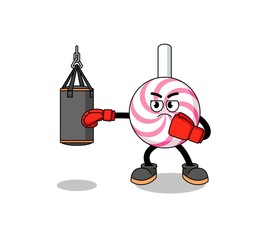 Fototapeta premium Illustration of lollipop spiral boxer