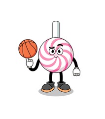 lollipop spiral illustration as a basketball player