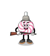 Cartoon Illustration of lollipop spiral hunter