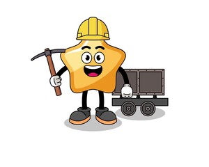 Mascot Illustration of star miner