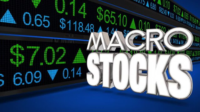 Macro Stocks Market Large Companies Businesses Investment 3d Animation
