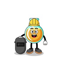 Fototapeta premium Mascot of lab beakers as a welder