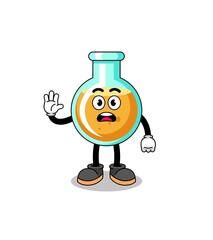 lab beakers cartoon illustration doing stop hand