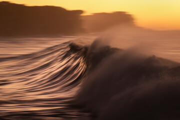 Motion blur photo of a large wave, Sydney Australia