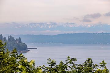 Olympic Mountains Over Washington State Puget Sound
