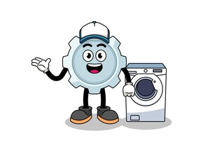 gear illustration as a laundry man