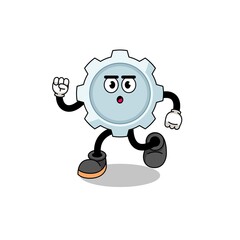 Fototapeta premium running gear mascot illustration