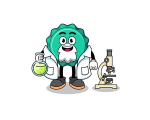 Mascot of bottle cap as a scientist