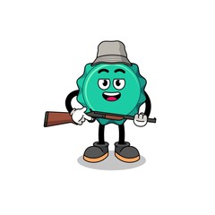 Cartoon Illustration of bottle cap hunter