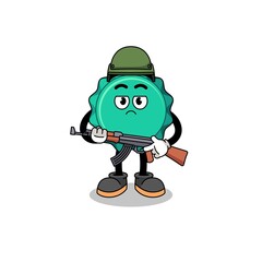 Cartoon of bottle cap soldier
