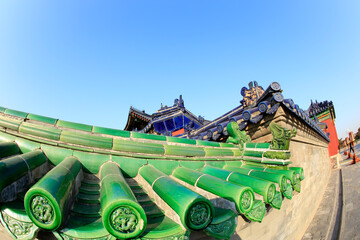 The temple of heaven in Beijing, China, The text is translated as 