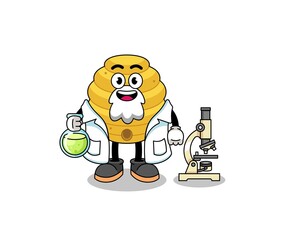 Mascot of bee hive as a scientist