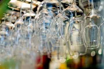 empty glass of water with blur background
