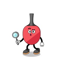 Mascot of table tennis racket searching