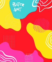 Fototapeta premium Doodle art header with different shapes and textures