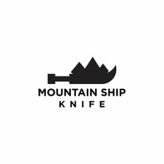 Mountain ship knife logo