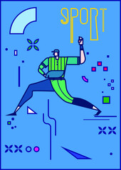 Drawing Vector Sport Baseball Player