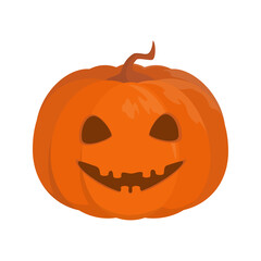 Vector illustration of  halloween pumpkin isolated on background.
