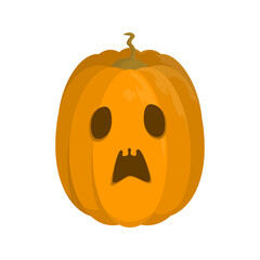 Vector illustration of  halloween pumpkin isolated on background.