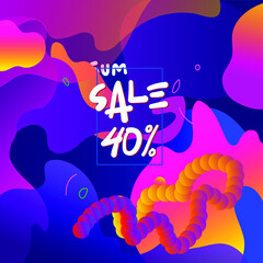 summer sale. flow colorful shapes background design. abstract background