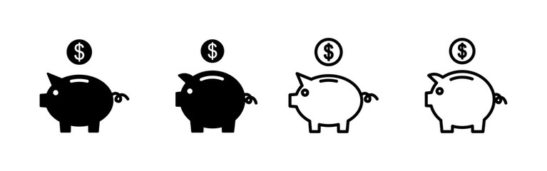 Piggy bank icon vector. piggy money sign and symbol