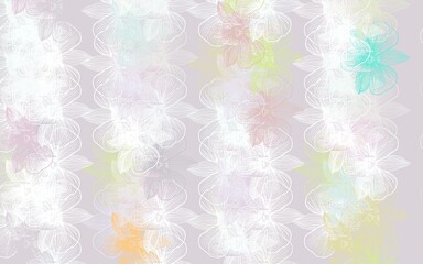 Light Multicolor vector doodle backdrop with flowers.