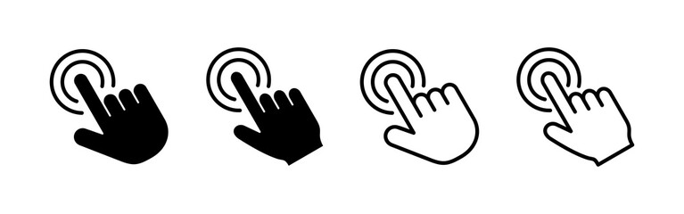 Hand click icon vector. pointer sign and symbol. hand cursor icon - obrazy, fototapety, plakaty