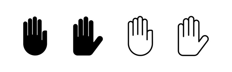 Hand icon vector. hand sign and symbol. palm