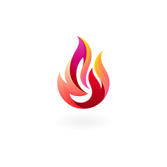 Abstract fire design illustration, barbecue logo icons