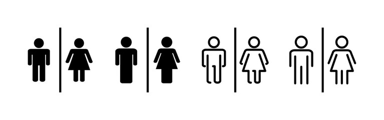 Toilet icon vector. Girls and boys restrooms sign and symbol. bathroom sign. wc, lavatory