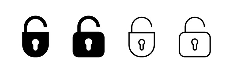 Unlock icon vector. Unlock sign and symbol. unlocked padlock icon