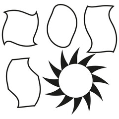 Different frames in cartoon style. Contemporary design. Square frame. Vector illustration. stock image. 