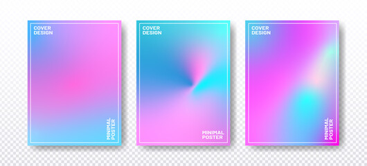 Colorful modern gradient covers template set