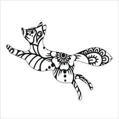 mandala animal coloring page with fox 