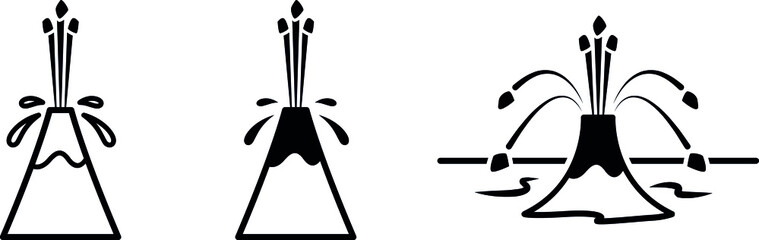 Volcanic eruptions icons