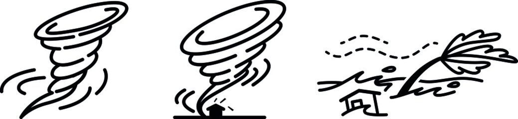 Twister and hurricane icons