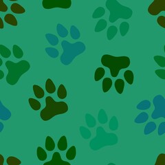 Fototapeta na wymiar Animal seamless cat dog footprints pattern for wrapping paper and kids and clothes print and fabrics and hobbies
