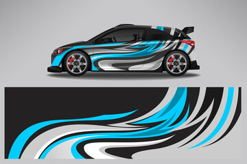 Car wrap decal design vector, custom livery race rally car vehicle sticker and tinting. © 21graphic