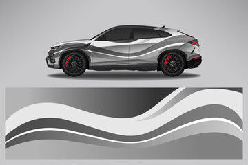 Car wrap decal design vector, custom livery race rally car vehicle sticker and tinting.