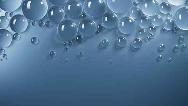 Blue Condensation Drops Background.
