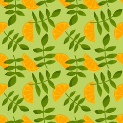 Summer fruit seamless oranges pattern for fabrics and textiles and packaging and linens and kids and wrapping paper