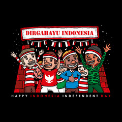 People celebrate for indonesia independent day