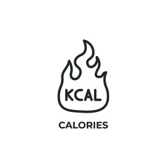 calories line icon. linear style sign for mobile concept and web design. Outline vector icon. Symbol, logo illustration. Vector graphics