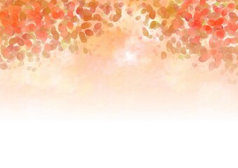 紅葉した葉と光の背景イラスト