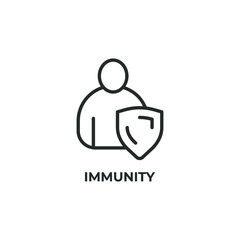 immunity line icon. linear style sign for mobile concept and web design. Outline vector icon. Symbol, logo illustration. Vector graphics