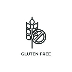 gluten free line icon. linear style sign for mobile concept and web design. Outline vector icon. Symbol, logo illustration. Vector graphics