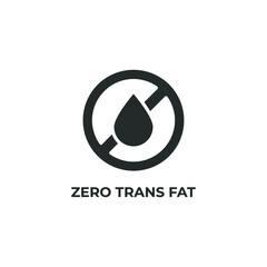zero trans fat vector icon. filled flat sign for mobile concept and web design. Symbol, logo illustration. Vector graphics