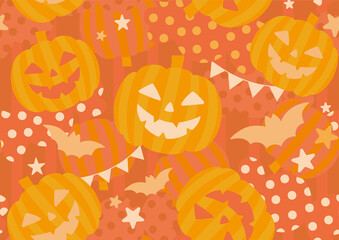 ジャックオランタンのシームレス背景素材